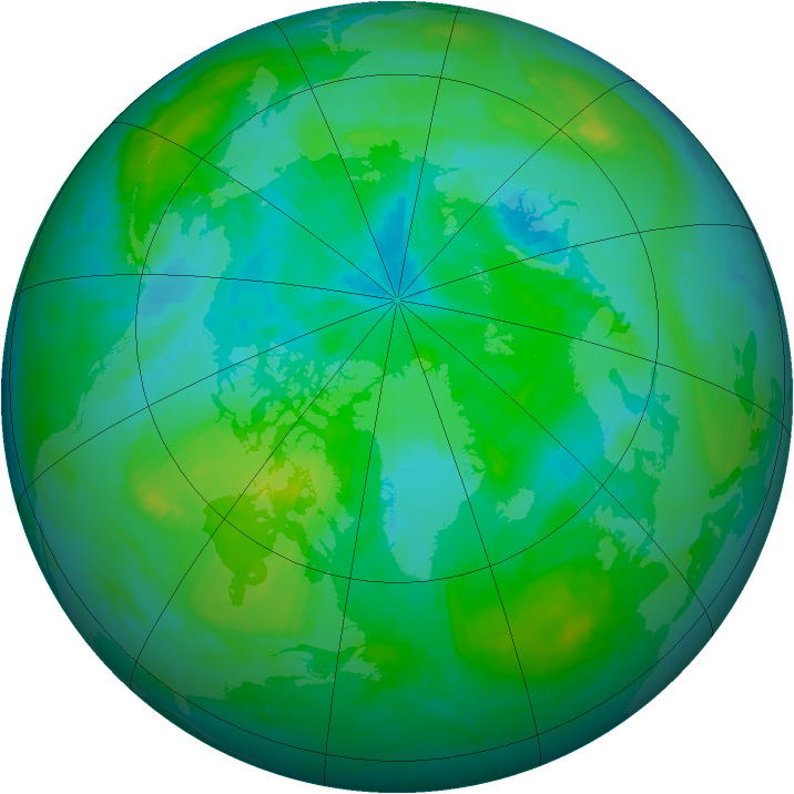 Arctic ozone map for 11 August 1997